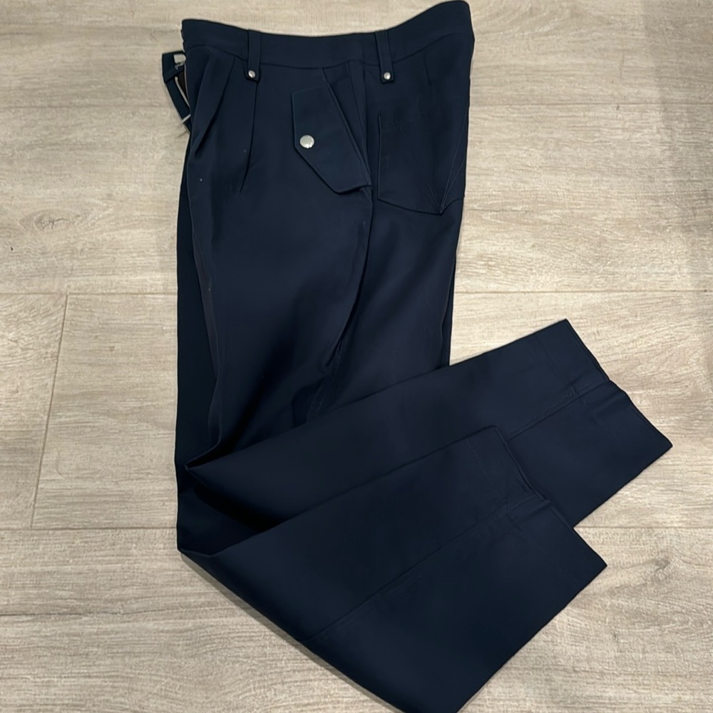 coach navy blue pleaded trousers NWT